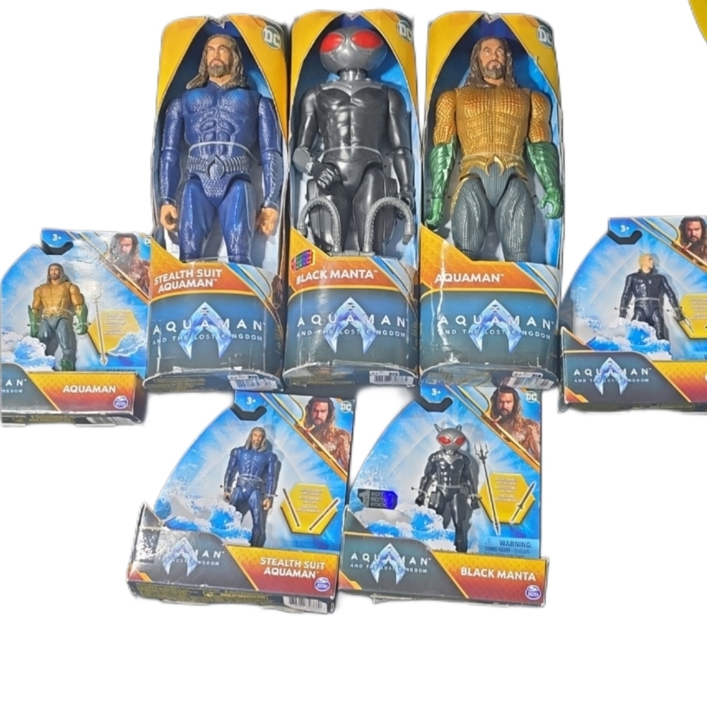 Aquaman Action Figures- 3 Qty-12" & 4 Qty 4"